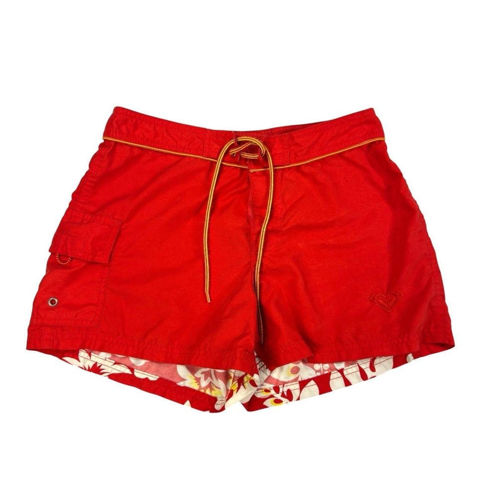 Vintage 90s Roxy Boardshorts Womens Size 3‎ Juniors Surf Quiksilver Red